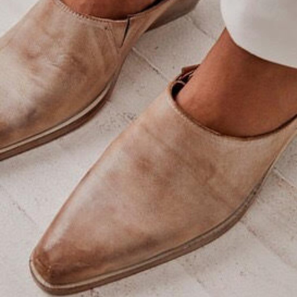 Free People Tallulah Pointed Toe Leather Western Mules Size‎ 36.5 - Picture 3 of 10